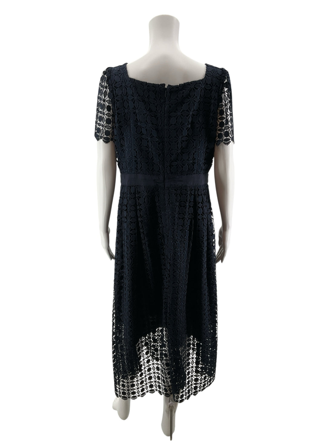 Talbots Navy Blue Lace Square Neck A-Line Dress NWT Size 10