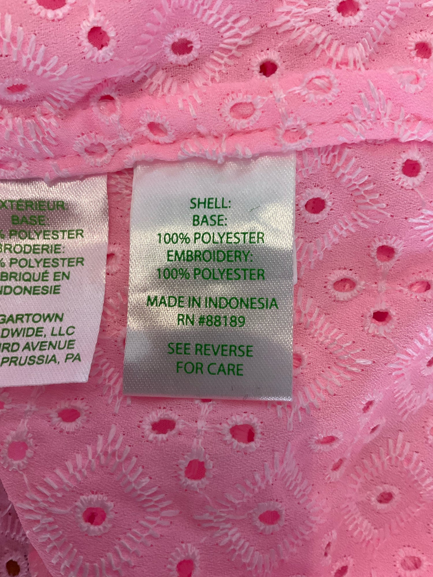 Lilly Pulitzer Sea View Eyelet Button Down Top Pink Size Large
