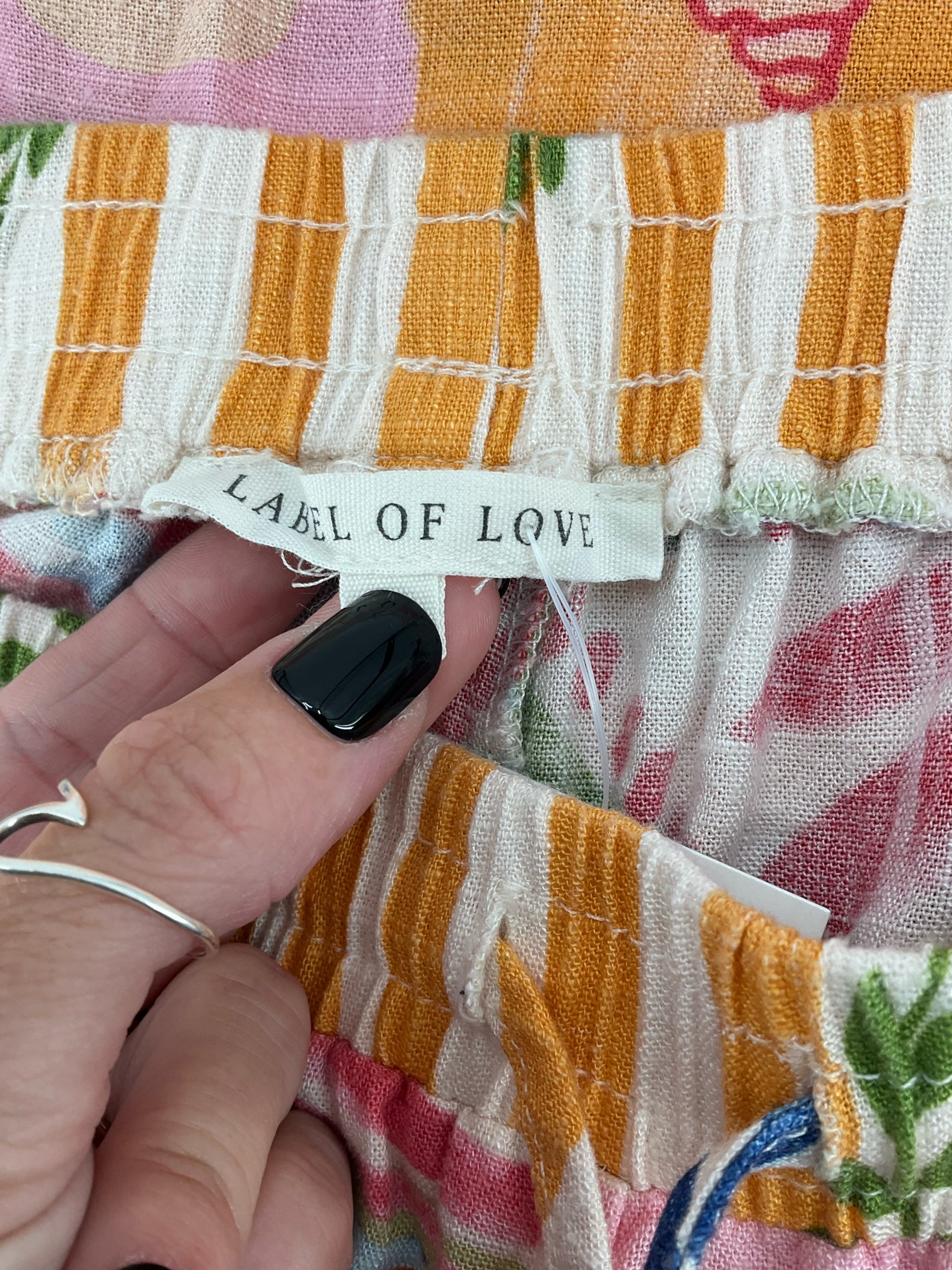 Label of Love Tropical Print Wide Leg Pants Rayon Linen Blend Size XL