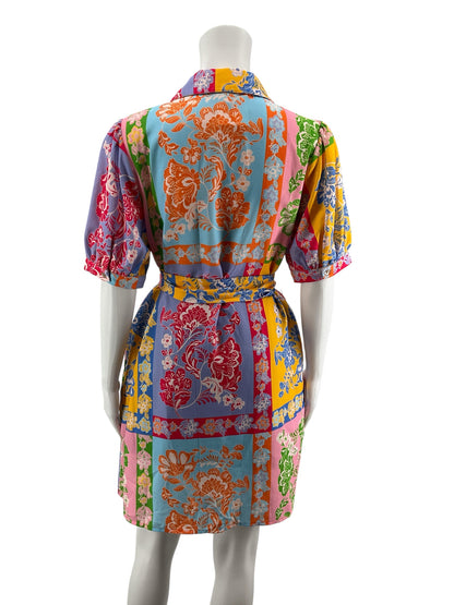 Jodifl Floral Patchwork Puff Sleeve Shirt Dress Size Small