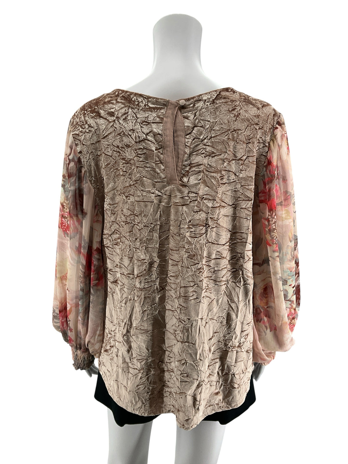 Meadow Rue Velvet &amp;amp; Sheer Floral Sleeve Blouse | Size Large - ONLINE ONLY