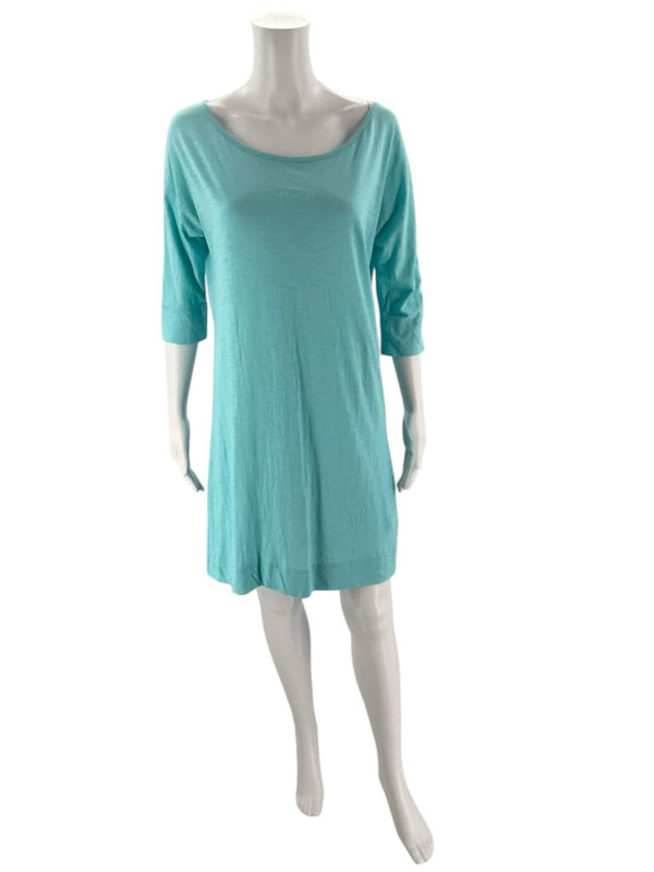 Front view of Lilly Pulitzer Aqua Dress Size Small with scoop neckline and casual silhouette, perfect for versatile styling.