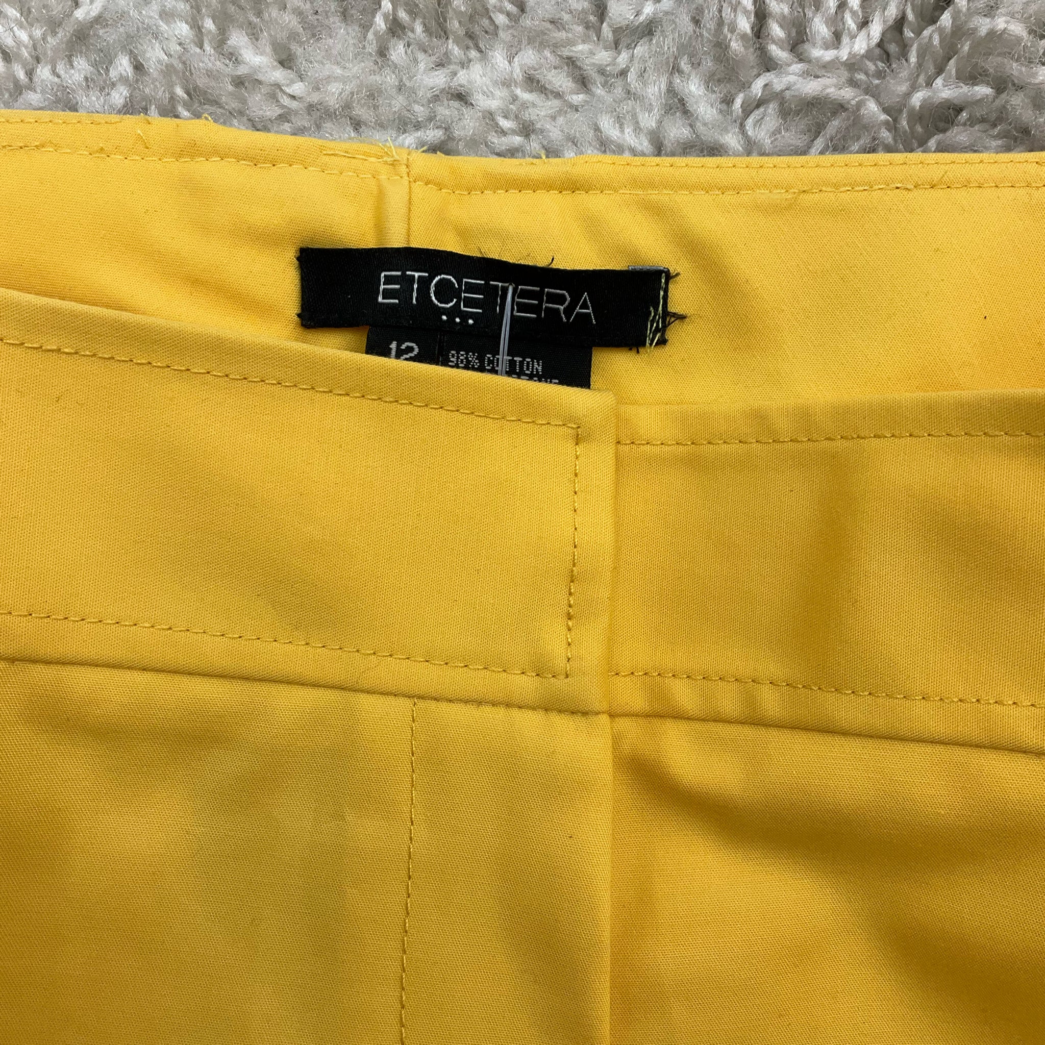 Etcetera Yellow Solid Pre-Owned Ladies Pants - Size 12 - Margaret’s Fine Consignment