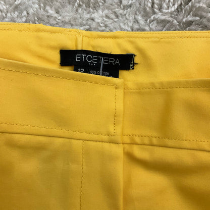 Etcetera Yellow Solid Pre-Owned Ladies Pants - Size 12 - Margaret’s Fine Consignment