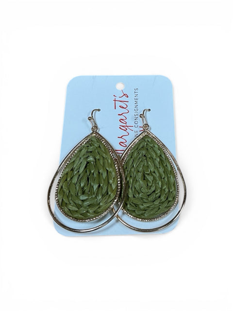 Boho Woven Raffia Teardrop Earrings - Margaret’s Fine Consignment