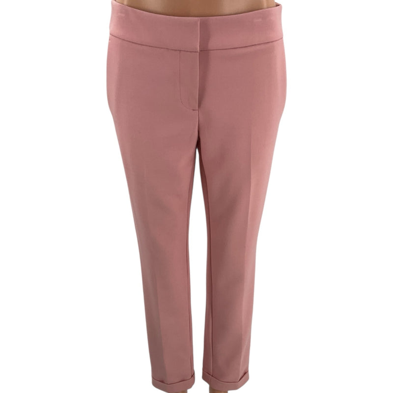 Loft Pants Mauve Solid Consignment Size 0 front view showing slim fit and cropped hem, ideal for stylish petite wardrobes.