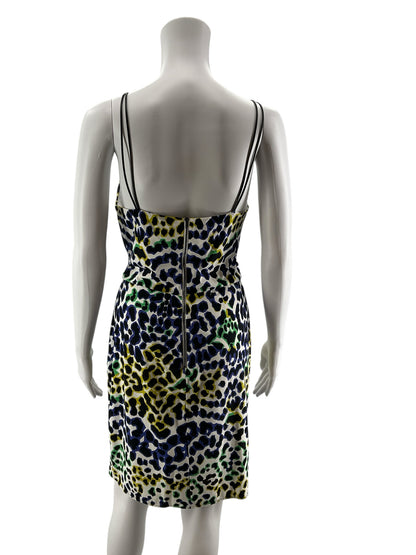 Milly Animal Print Cowl Neck Sheath Dress Size Small