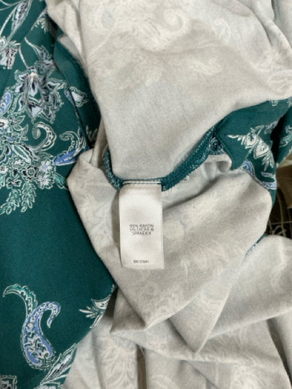 J. Jill Wearever Teal Paisley Floral Sleeveless Midi Dress Size Medium - ONLINE ONLY