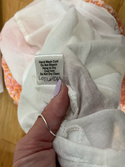 bella tu Size XS White/Pink/Orange Floral Pre-Owned Ladies Dress