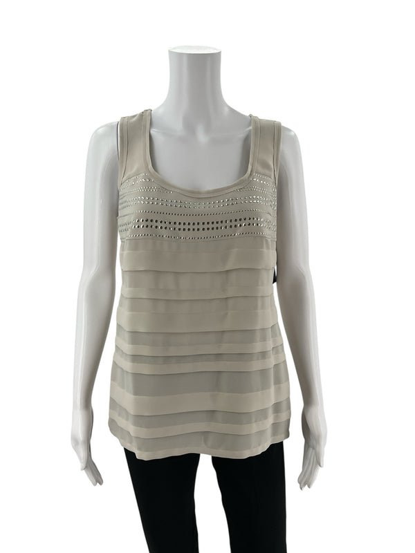 Alfani Sand Ruffle Pre-Owned Ladies New With Tags Top - Size Small