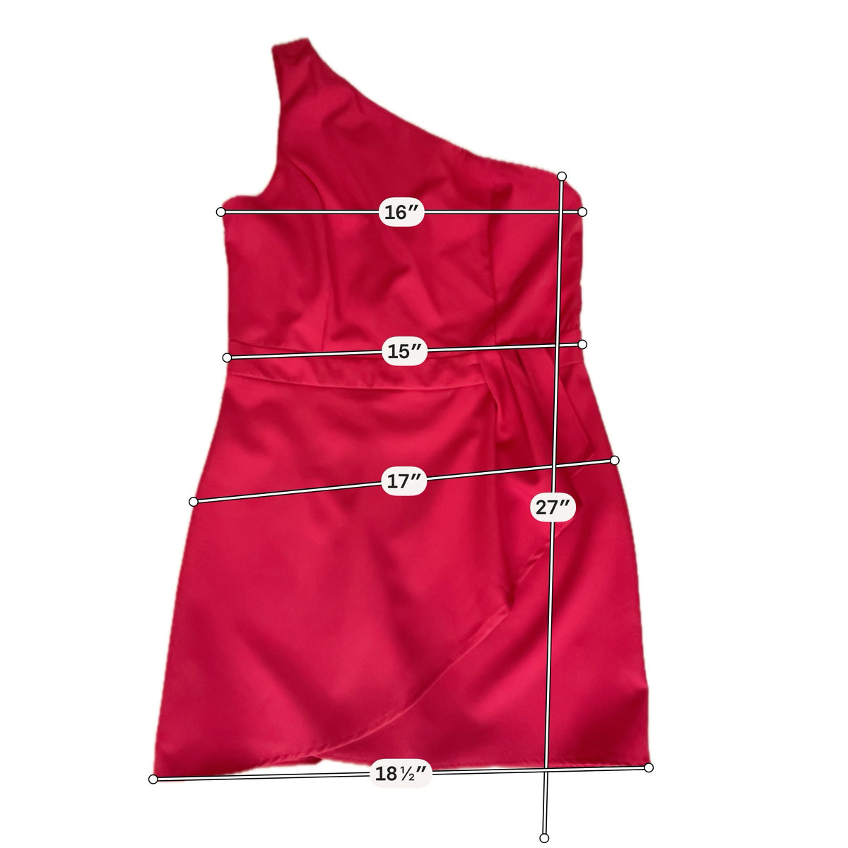 TCEC Red One Shoulder Ruffle Skort Romper Dress Size Large - ONLINE ONLY