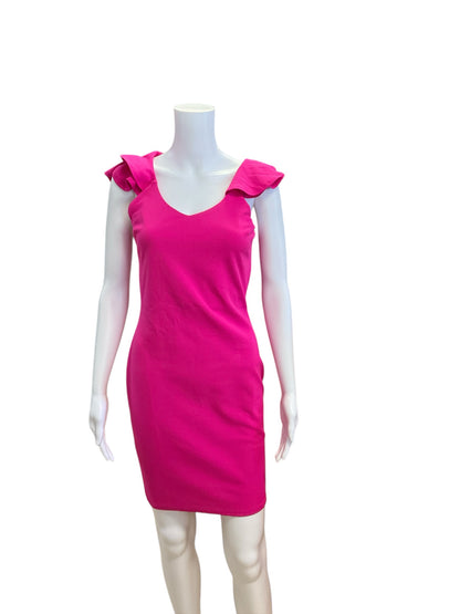 Fashion Nova Size Large Pink Solid Pre-Owned Ladies Dress