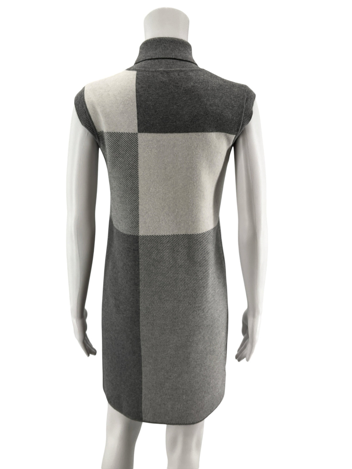 Lysse Laura Colorblock Sleeveless Turtleneck Dress Gray XS