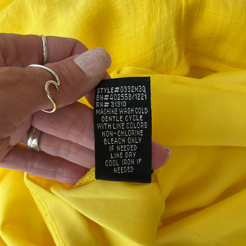 AGB Yellow Sleeveless Fit & Flare Dress – Size Medium, Excellent Condition - Margaret’s Fine Consignment