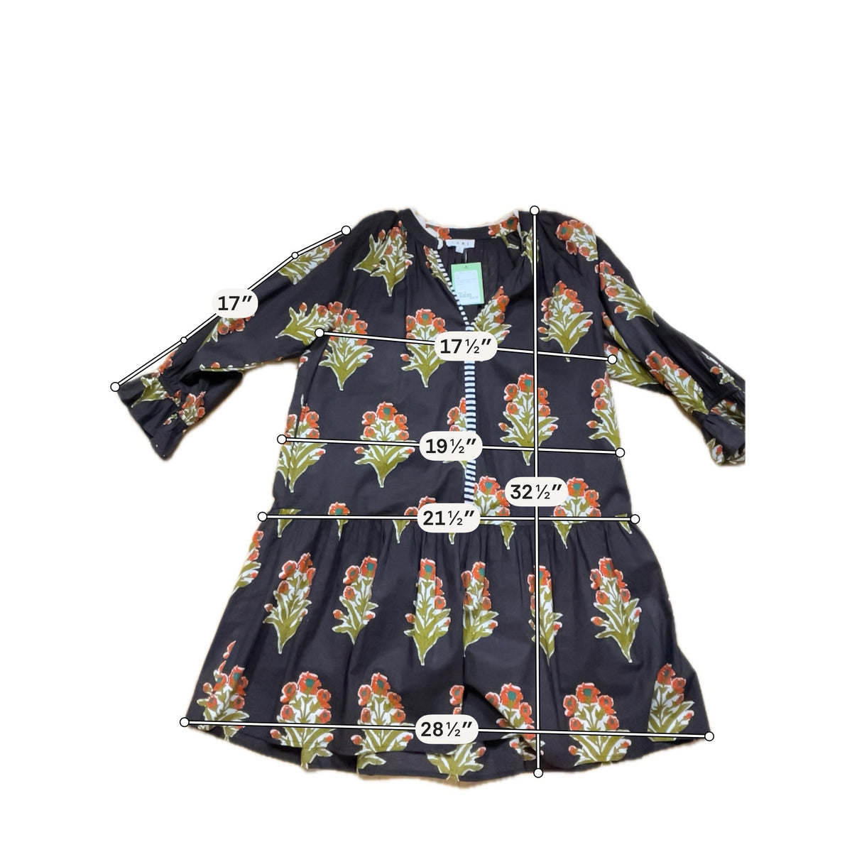 THML Floral Botanical Print Tiered Cotton Mini Dress Size Small