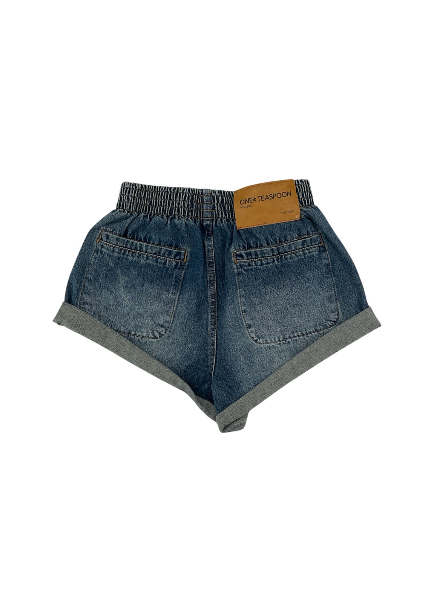 One Teaspoon Blue Shorts Hunters Blue Denim Shorts Elastic Waist Size XS - Size XS