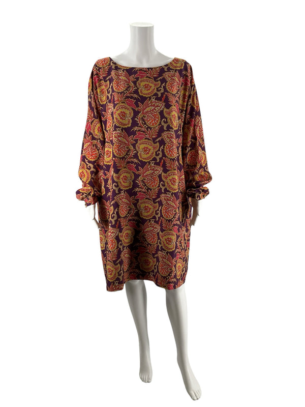 Loft Purple/Pink Paisley Pre-Owned Ladies New With Tags Dress - Size XXL
