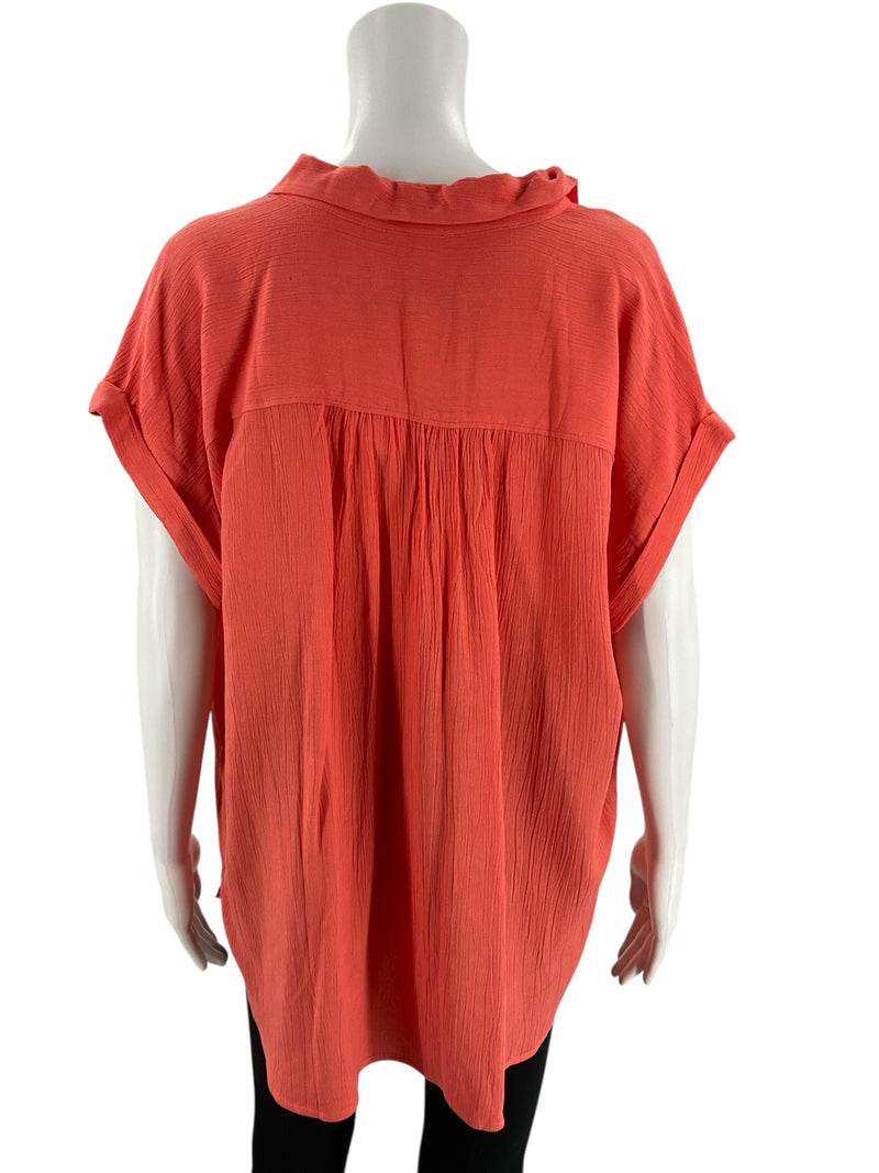 Loft Coral Solid Pre-Owned Ladies New With Tags Top - Size Large - Margaret’s Fine Consignment