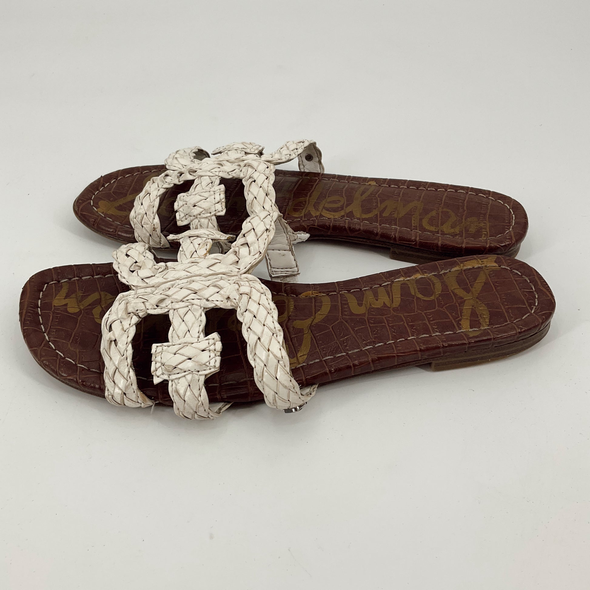 Sam Edelman White Braided Sandals Size 8 - side view