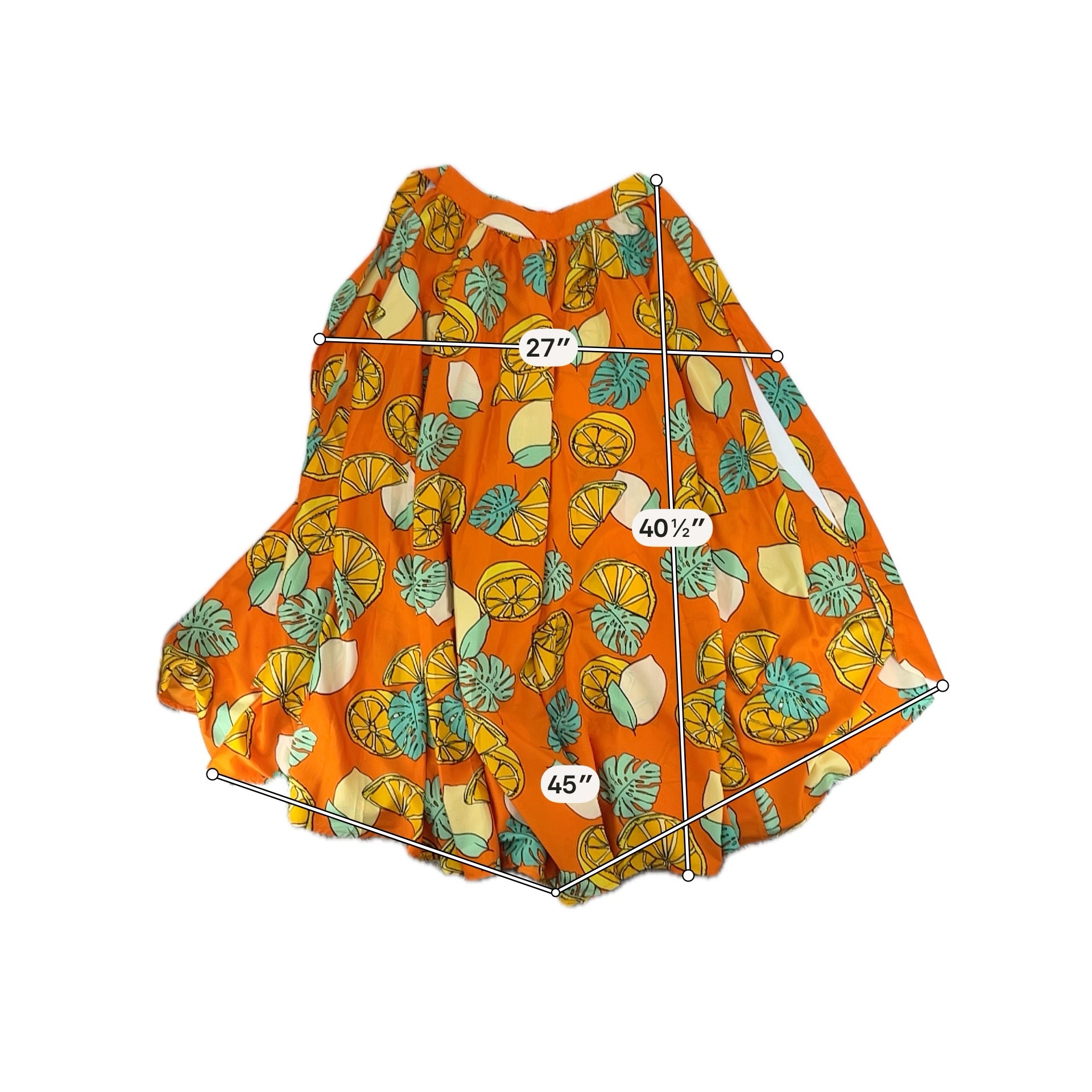 Moon Orchid Lemon Print Strapless Convertible Maxi Dress / Skirt