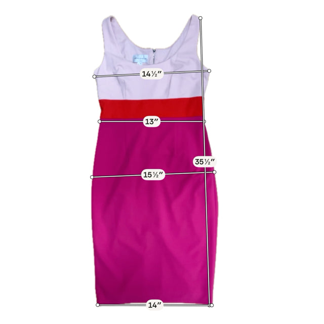 Donna Morgan Pink Dress Size 12 Pink colorblock Pre-Owned Ladies Dress - Size 12