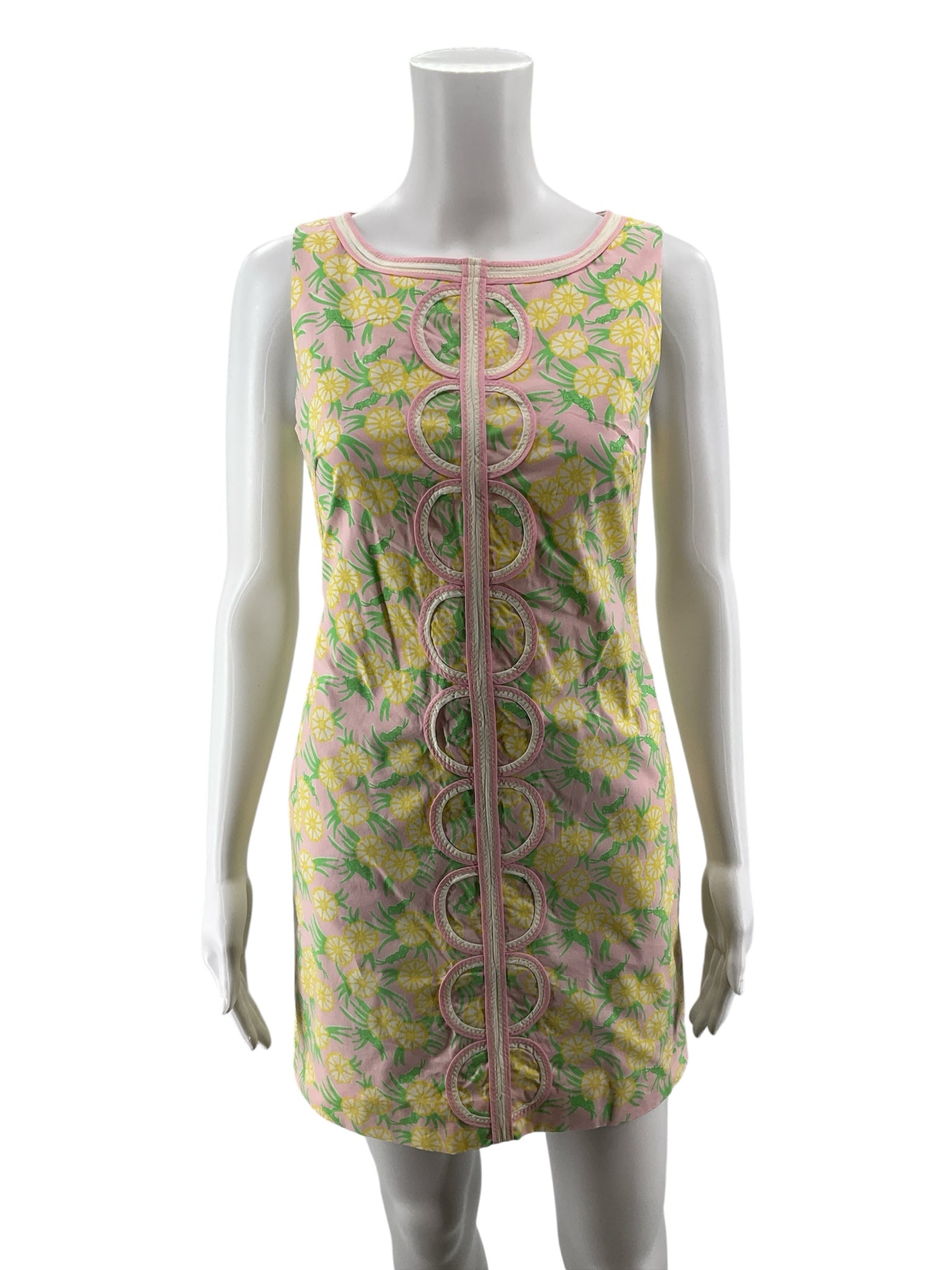 Lilly Pulitzer Jane Shift Dress Size 0 Mai Tai Pineapple Print