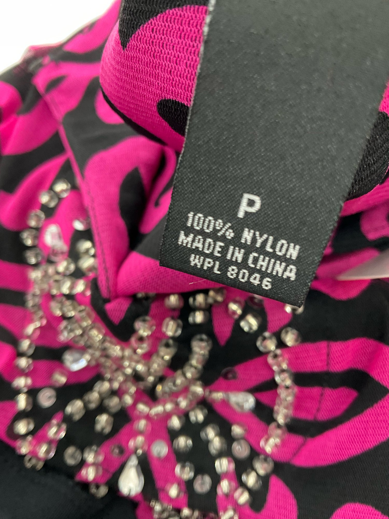 INC Pink/Black Print Pre-Owned Ladies Top -  Size Petite