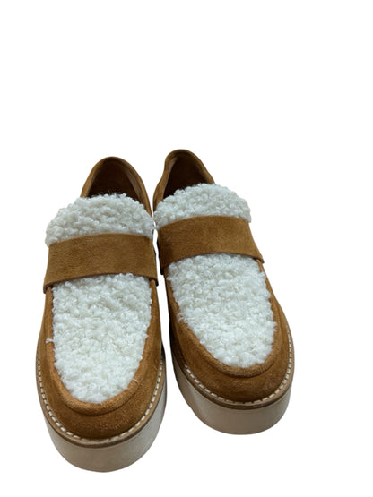 UGG Marin Slip On Platform Loafers Womens Size 6 Chestnut Suede Shearling