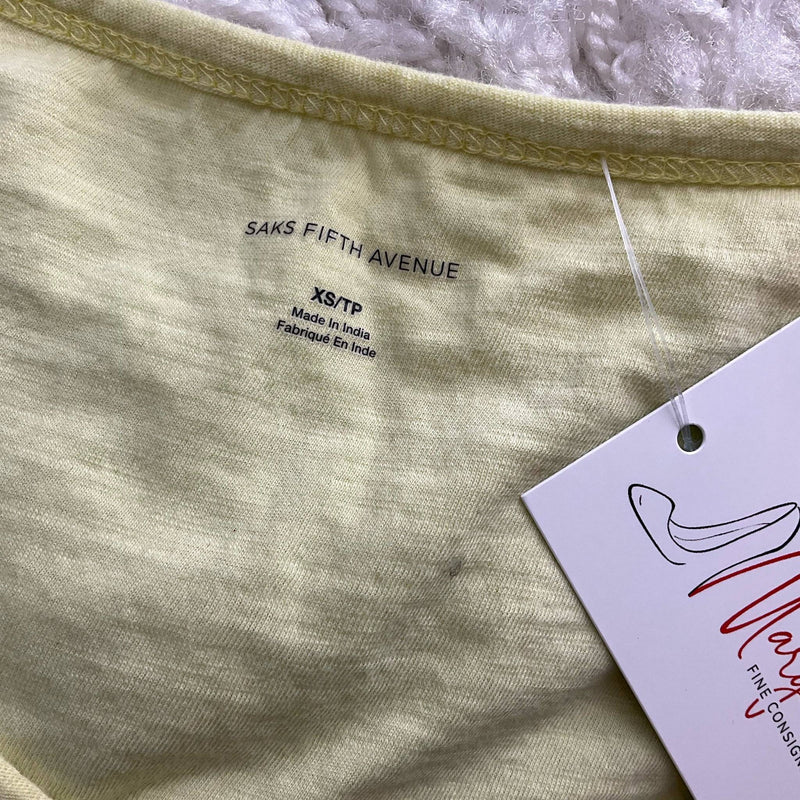 Saks Fifth Ave Yellow Solid Top - Size XS - Margaret’s Fine Consignment