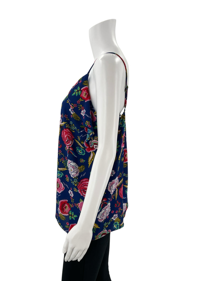 Monteau Navy/Multi Floral Pre-Owned Ladies Top - Size Large - Margaret’s Fine Consignment