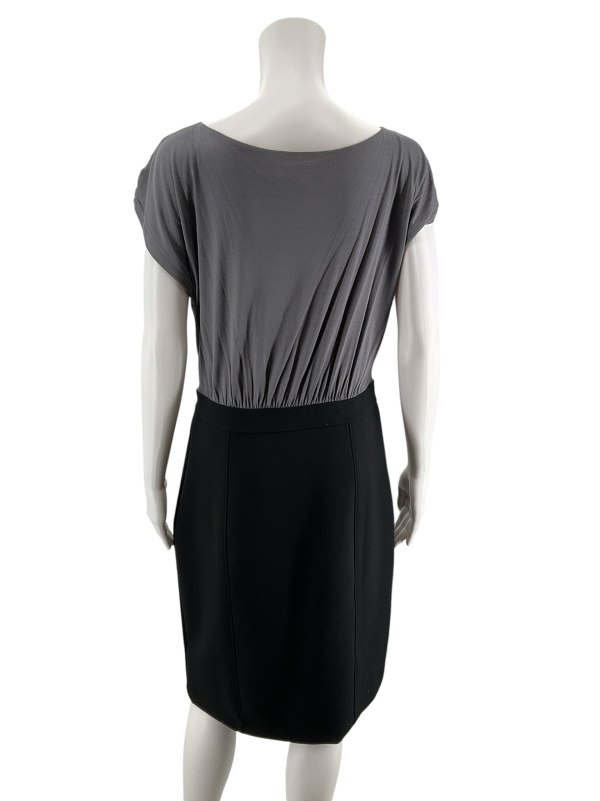 Ann Taylor LOFT Gray &amp; Black Colorblock Cap Sleeve Sheath Dress Size 6 - ONLINE ONLY