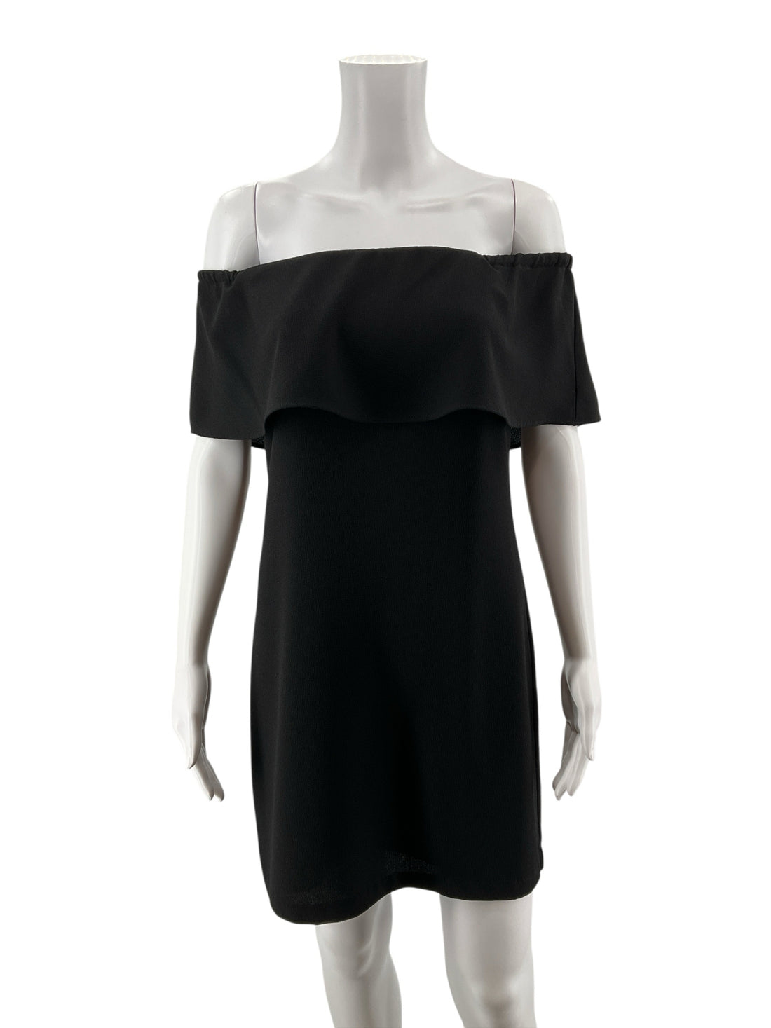 Charles Henry Black Off-The-Shoulder Ruffle Sheath Dress Size XSP