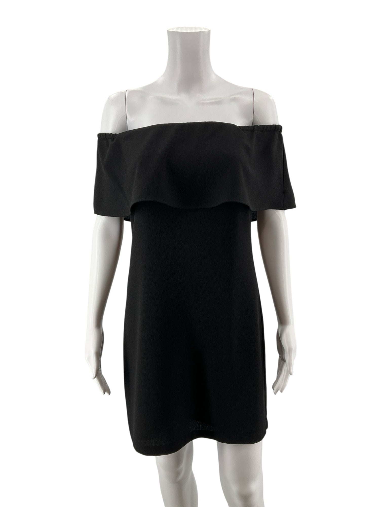 Charles Henry Black Off-The-Shoulder Ruffle Sheath Dress Size XSP