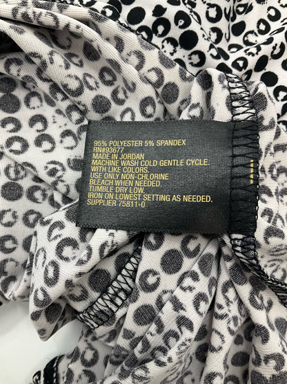 Worthington Black/White Print Pre-Owned Ladies Casual Top -  Size XL Petite