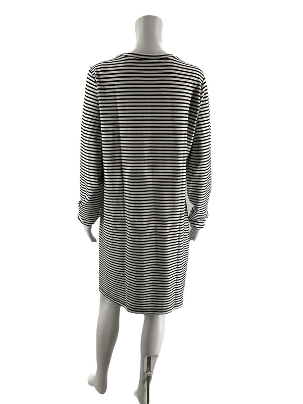 Loft Navy/White Stripe Pre-Owned Ladies New With Tags Dress - Size Large
