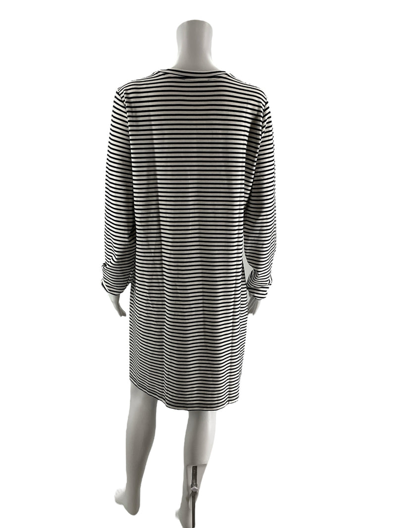 Loft Navy/White Stripe Pre-Owned Ladies New With Tags Dress - Size Large