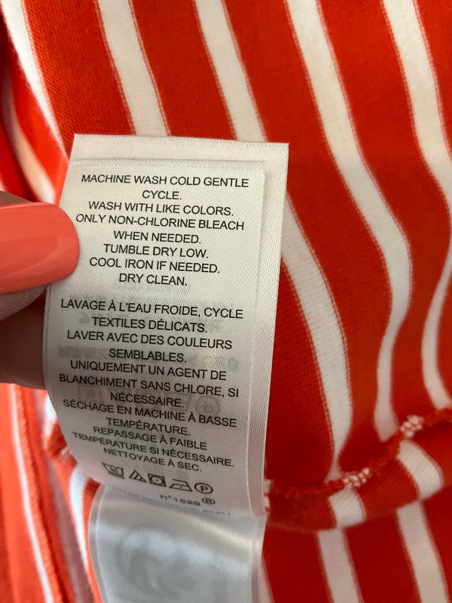 Ralph Lauren Size XL Orange/White Striped Cotton-Blend Boatneck Top