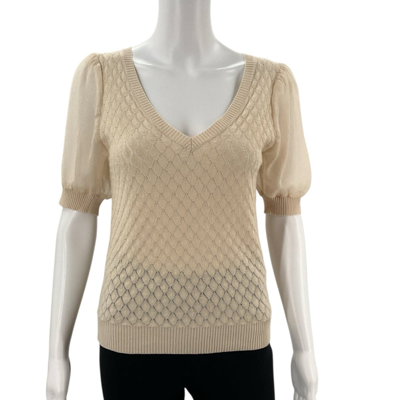 Blu Pepper Tan Solid Pre-Owned Ladies Top - Size Small - Margaret’s Fine Consignment