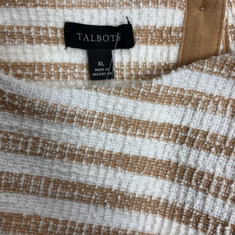 Talbots Tan/White Striped Pre-Owned Casual Top - Size XL - Margaret’s Fine Consignment