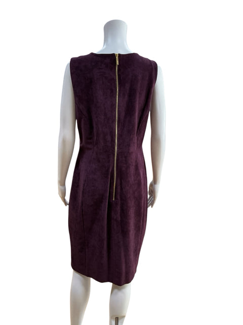Calvin Klein Plum Faux Suede Sleeveless Sheath Dress | Size 10