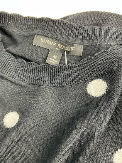 Banana Republic - black/white Polka Dot Pre-Owned Casual Top - Size M