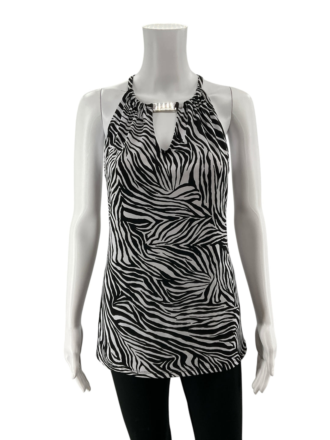 Michael Kors Zebra Print Halter Tank Top Size Small