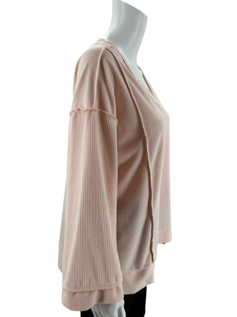 Cupio Pink Solid Pre-Owned Ladies Top - Size Large - Margaret’s Fine Consignment