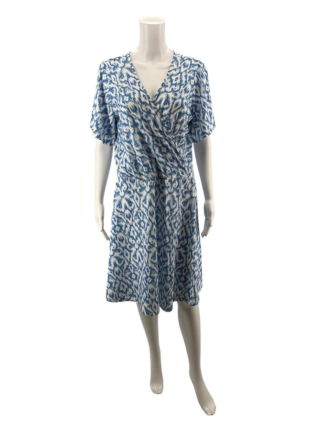 Fensace White/Blue Print Pre-Owned Ladies New With Tags Dress - Size XL
