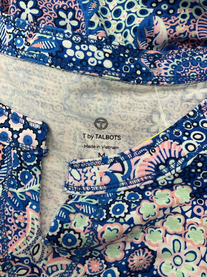 T by Talbots Blue/Pink/White Floral Pre-Owned Ladies Dress - Size Medium