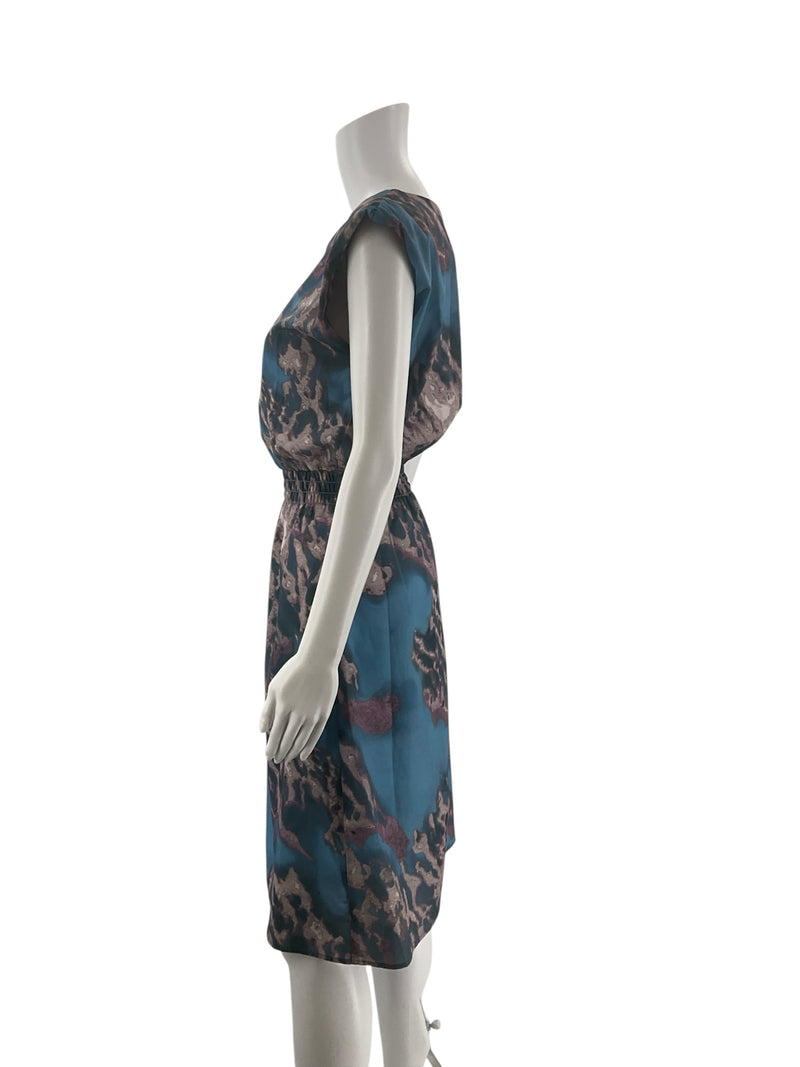 BETABRAND Blue/Purple/Gray Print Pre-Owned Ladies Dress - Size Small