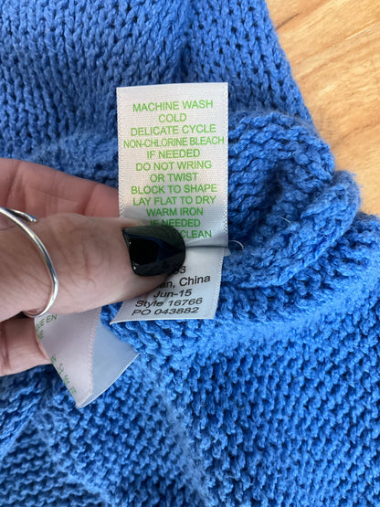 Lilly Pulitzer Melody Sweater Blue Cotton Scoop Neck Pullover Size Medium