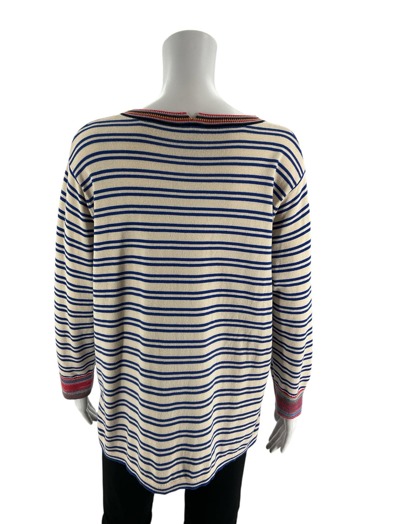Cabi Tan/Blue Stripe Pre-Owned Ladies Top - Size Medium