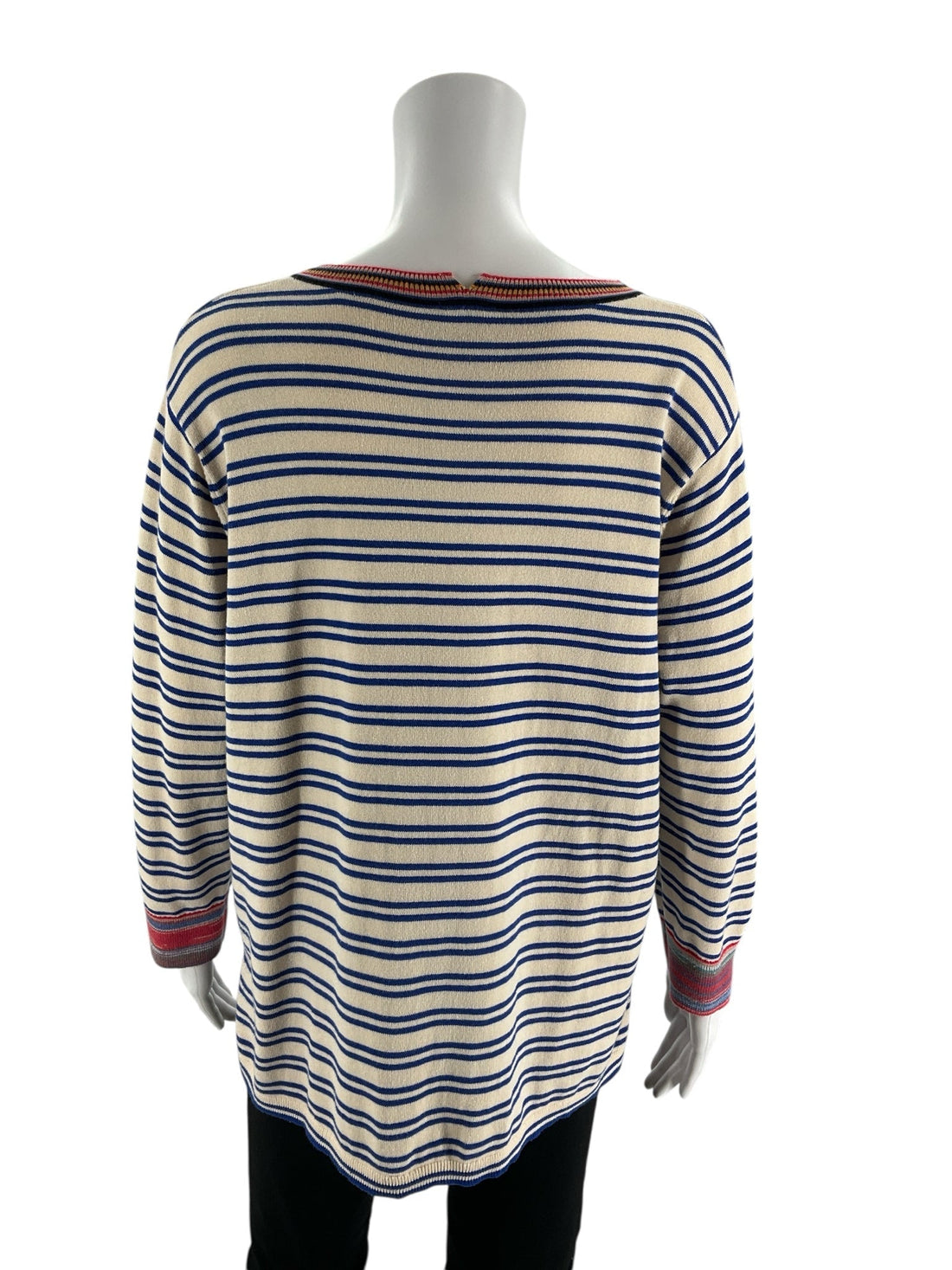 Cabi Tan/Blue Stripe Pre-Owned Ladies Top - Size Medium - Margaret’s Fine Consignment