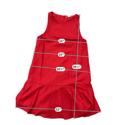 H&amp;amp;M Red Linen-Blend Ruffle Hem Mini Dress Size XS - ONLINE ONLY
